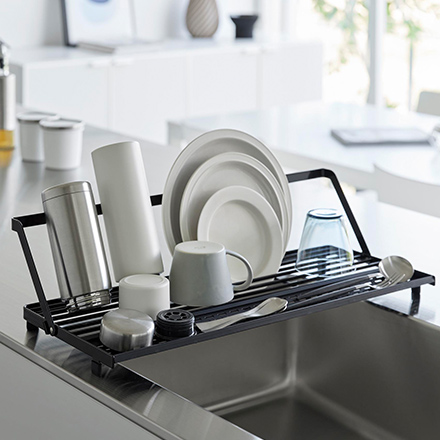 tower タワー シンク上スリム水切りラック シリコーントレー付き ホワイト 10581