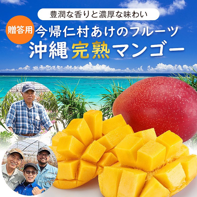 マンゴー 沖縄 完熟マンゴー 贈答用 1kg 2ー3玉 今帰仁村 ギフト あけのフルーツ アップルマンゴー アーウィン種 冷蔵便 同梱不可 指定日不可