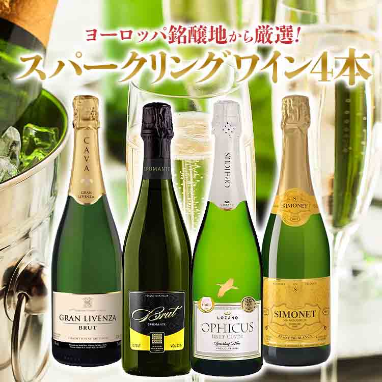 スパークリングワイン 4本 750ml×4 飲み比べセット