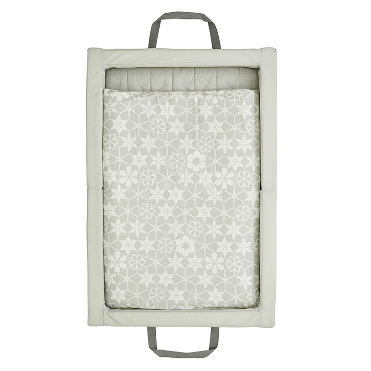 カトージ ベビー布団セット ミニサイズ ( 敷き布団 / 防水シーツ / 掛け布団 / 掛け布団カバー / 布団枠 ) スノークリスタル 折りたたみベビー布団