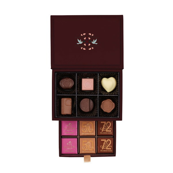 GODIVA ゴディバ グランプラス チョコレート 12粒 シャディ100周年 リト＠葉っぱ切り絵 210501