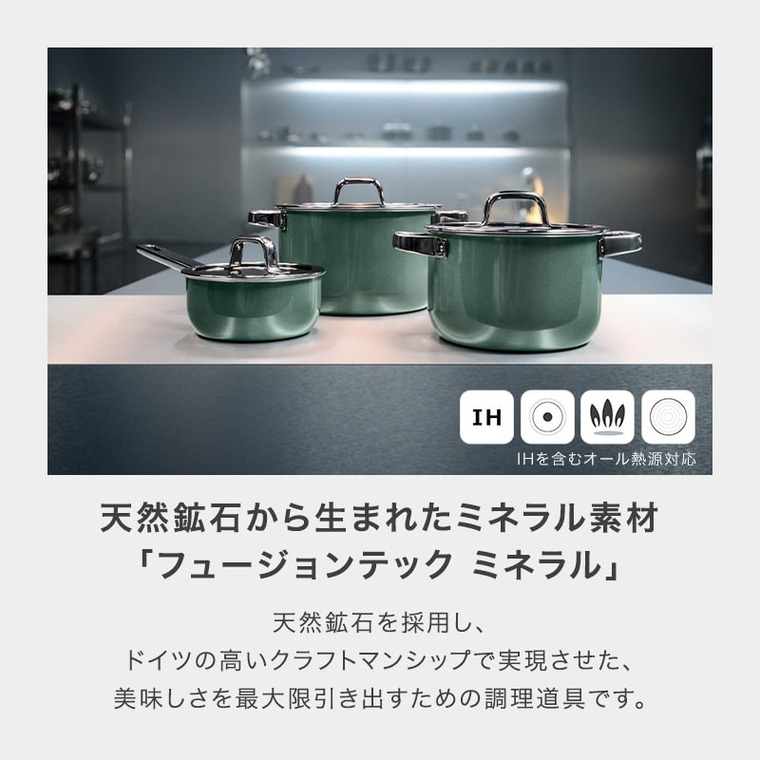 WMF ヴェーエムエフ フュージョンテック ミネラルプロ ローキャセロール 24cm IH対応 ガス火対応 / 浅型 両手鍋 鍋 蓋付き 食洗機対応 オーブン対応 10年保証 / プラチナム(PL)