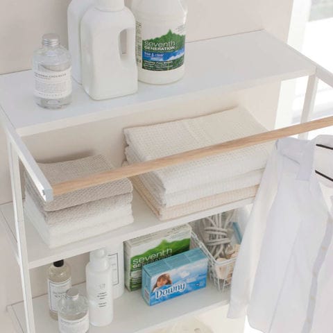 山崎実業 公式 tower 立て掛けランドリーシェルフ タワー ブラック 2483