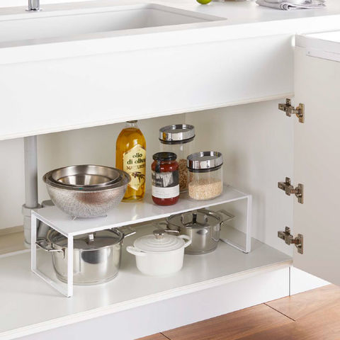 山崎実業 公式 tower 伸縮収納棚 タワー ブラック 3866