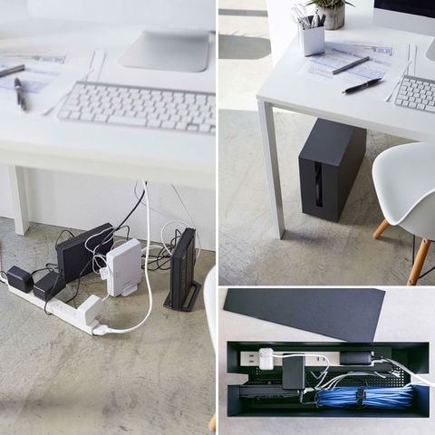 山崎実業 公式 tower キャスター付きケーブル収納ラック タワー ブラック 5404