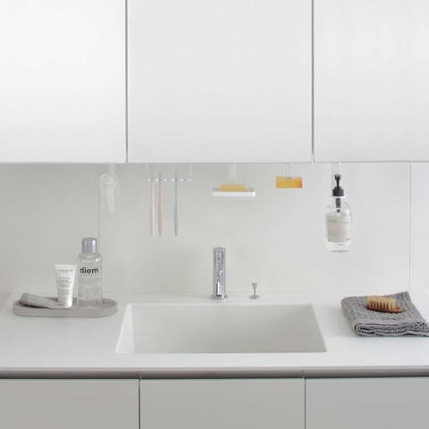 山崎実業 公式 tower 洗面戸棚下歯ブラシホルダー タワー ホワイト 5006