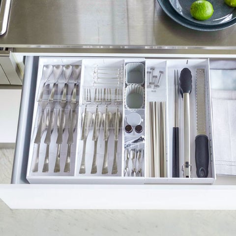 山崎実業 公式 tower 立体横伸縮カトラリーケース タワー ホワイト 5415