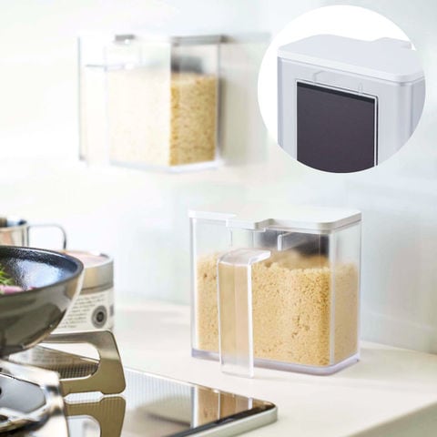 山崎実業 公式 tower マグネット調味料ストッカー タワー 2個セット ホワイト×ブラック 4817 4818