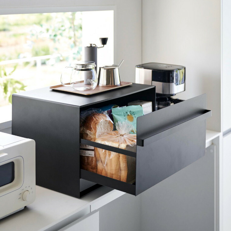 山崎実業 公式 tower ブレッドケース タワー 引き出し型 2段 ブラック 1858