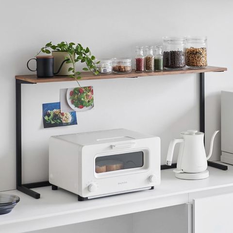 山崎実業 公式 tower 公式 キッチンカウンター上棚 タワー 幅90cm ブラック 1693