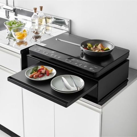 山崎実業 公式 tower IHクッキングヒーターラック タワー ブラック 1294