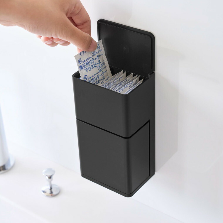 tower フィルムフック マウスピース&洗浄タブレット収納ラック タワー 山崎実業 10725 10726 / ブラック