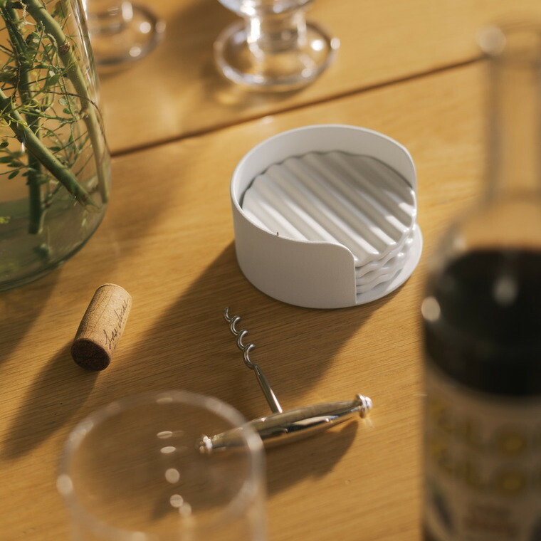 APTO ウェーブ セラミックコースターセット アプト 山崎実業 10496