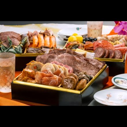 冷凍おせち 5人前 博多久松 厳選オードブル 三段重おせち「肉づくし重」6.5寸　三段重　【販売終了日：2026年12月13日】