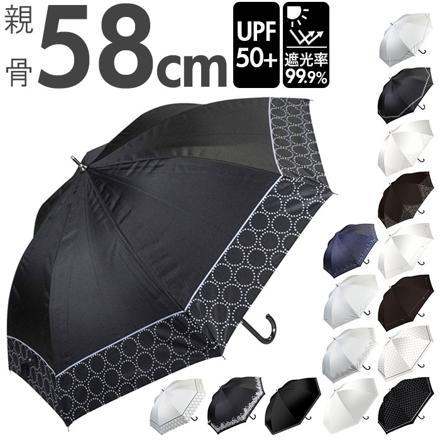 晴雨兼用日傘 58cm ブラックコーティング SJ1307無地BK