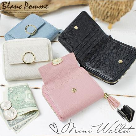 BLanc PoMMe タッセル付ミニウォレット ミニ財布 ブラック