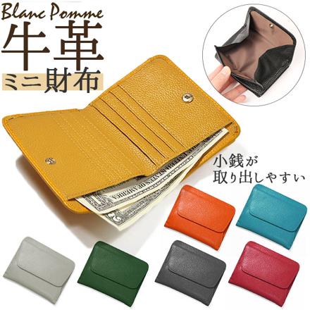 Blanc Pomme 二つ折りボックス型ミニ財布 ブラック