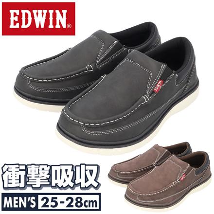 EDWIN メンズ スリッポン 7351 26cM BLACK