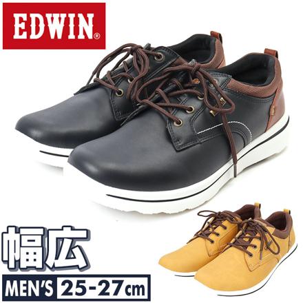 EDWIN メンズ 軽量スニーカー 7645 27cM BLACK