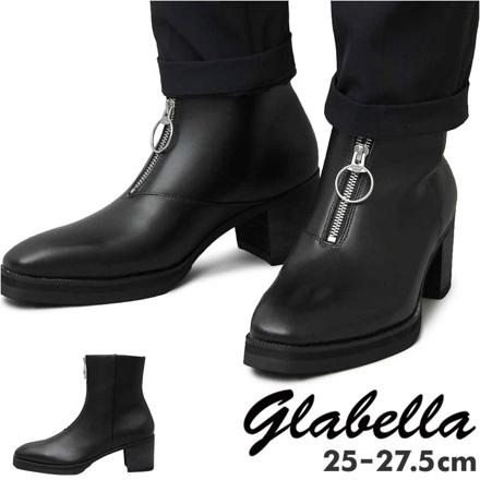 gLabeLLa Front Zip HeeL BootS Mサイズ(26.0-26.5cM) BLACK