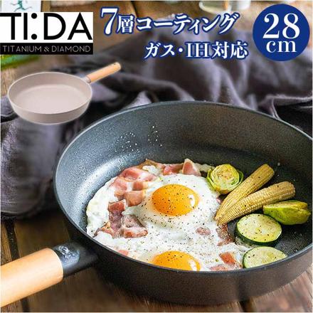 TIDA チタン＆ダイヤモンド コーティング 28cM フライパン フライパン ブラック