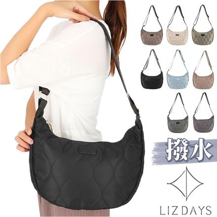LIZDAYS キルティングナイロンスリムショルダーバッグ Bカーキ/ブラック