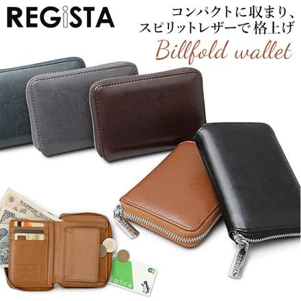 REGiSTA SPLIT LEATHER BILLFOLD WALLET 財布 BLACK