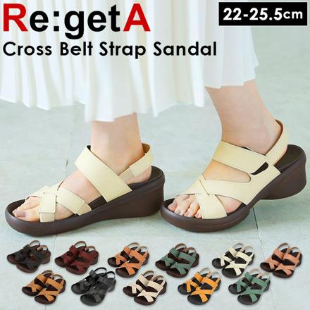 Re:getA リゲッタ R-2682 サンダル S(22.0-22.5cM) ブラック