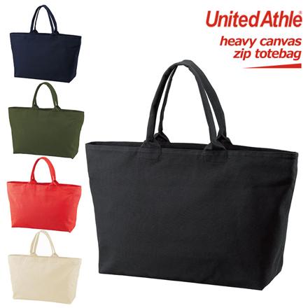 UniteD AthLe ユナイテッドアスレ ヘヴィー キャンバス ジップトートバッグ ジップトートバッグ 002.ブラック