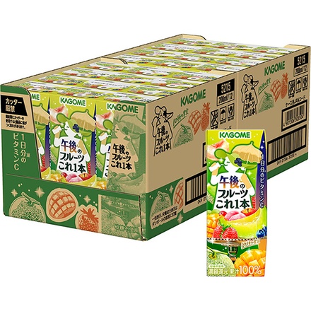 カゴメ 午後のフルーツこれ一本 リーフパック 200ml紙パック×24本入|果実 果汁100% ミックス 果汁 紙パック