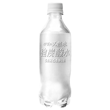 サンガリア 伊賀の天然水 強炭酸水 ラベルレス 450mlペットボトル×24本入|炭酸飲料 炭酸水 ソーダ 割り材 PET 強炭酸 eco