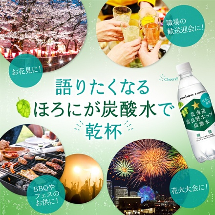 ポッカサッポロ 北海道 富良野 ホップ 炭酸水 500mlペットボトル×24本入|炭酸 ソーダ 割り材 北海道富良野