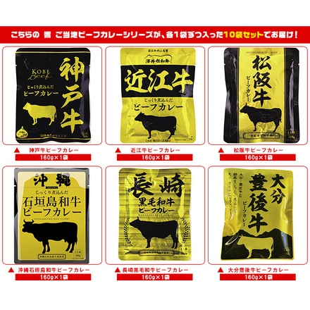響 ビーフカレー 10種詰め合わせセット 160g×10袋入|レトルト食品 レトルトカレー ご当地 ご当地カレー