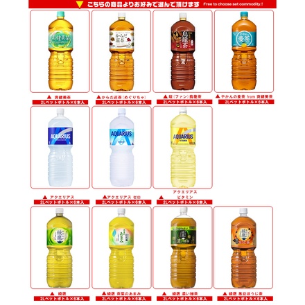 コカコーラ コカコーラ社製品 選べる2ケースセット 2Lペットボトル×12(6×2)本入|コーラ ゼロ お茶 スポーツドリンク