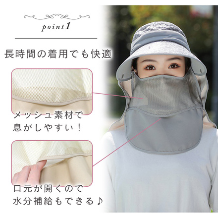 MILASIC 日除け帽子 ネイビー TN-ANHT-NV