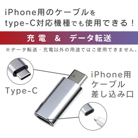 mitas Type-c 変換アダプター iPhone ケーブル 変換アダプタ 3+1本セット TN-TCLT-SL シルバー