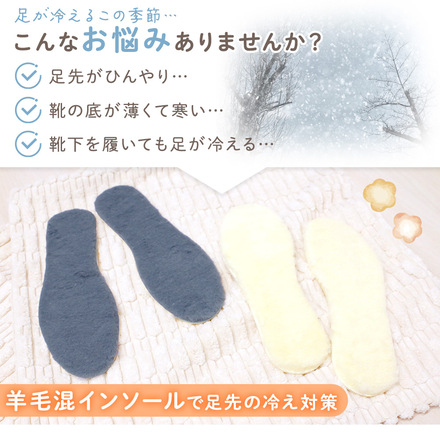 MILASIC あったか 羊毛混 インソール 2足セット イエロー Mサイズ TN-WMIS-VO-M