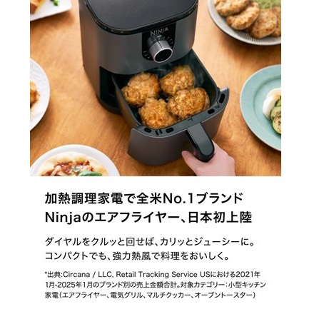 ミニエアフライヤー シャークニンジャ Ninja AF080J グレー