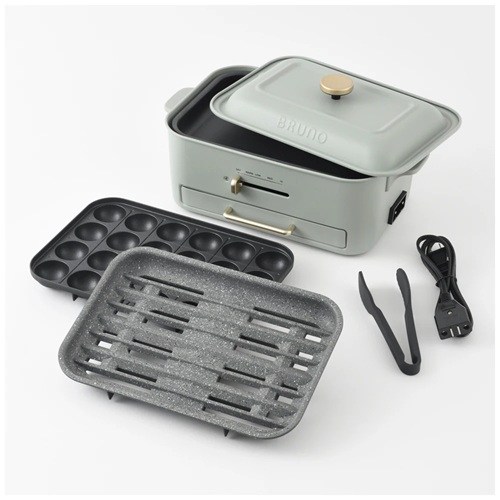 コンパクトグリルホットプレート グリーン ブルーノ BOE109-GR