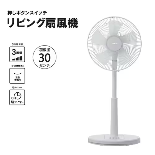 扇風機 リビング扇 押しボタンタイプ 30cm 山善 YLT-AG308