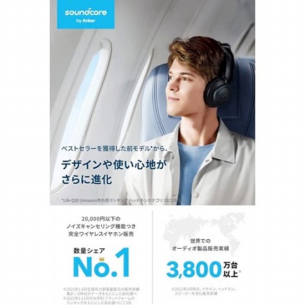Anker アンカー ワイヤレスヘッドホン Soundcore Space Q45 ホワイト Bluetooth 5.3 ノイズキャンセリング ハイレゾ再生 LDAC 最大65時間再生 マルチポイント対応 A3040021 WH