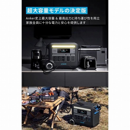 Anker アンカー ポータブル電源 2048Wh Anker 767 Portable Power Station (GaNPrime PowerHouse 2048Wh) A1780511 ブラック