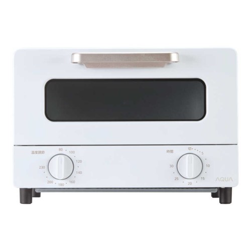 オーブントースター 1400W 2枚焼き ホワイト アクア AQT-CG12T-W