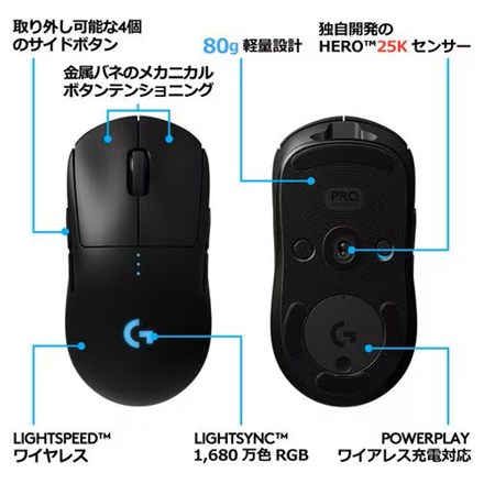 ロジクール Logicool G ゲーミングマウス PRO LIGHTSPEED ワイヤレス G-PPD-002WLR