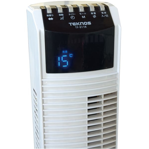 タワーリモコン扇風機 ホワイト TEKNOS TF-911R