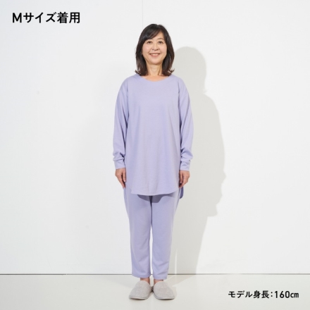  Recoverypro Lab.疲労回復ウェア 大人のおしゃれ手帖監修【上下セット（長袖チュニック・ロングパンツ）／Mサイズ】パープル