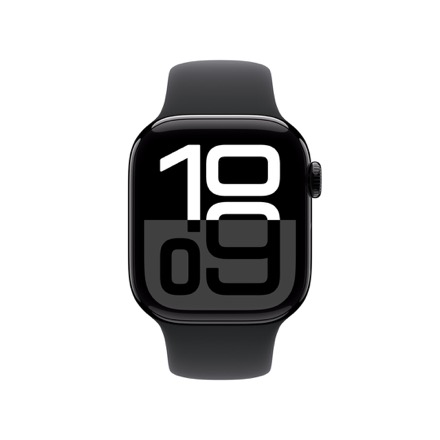 Apple Watch Series 10（GPS + Cellularモデル）- 42mmジェットブラックアルミニウムケースとブラックスポーツバンド - M/L with AppleCare+