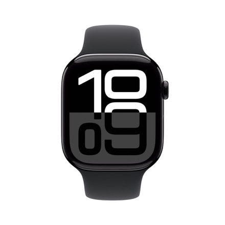 Apple Watch Series 10（GPS + Cellularモデル）- 46mmジェットブラックアルミニウムケースとブラックスポーツバンド - S/M with AppleCare+