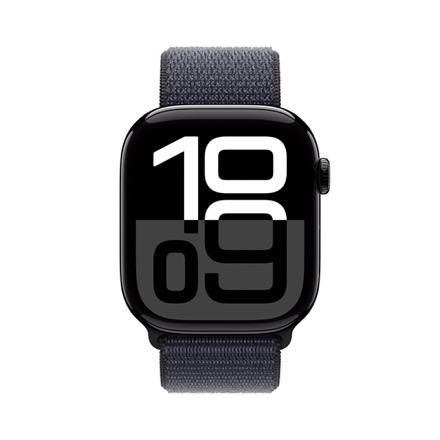 Apple Watch Series 10（GPS + Cellularモデル）- 46mmジェットブラックアルミニウムケースとインクスポーツループ with AppleCare+