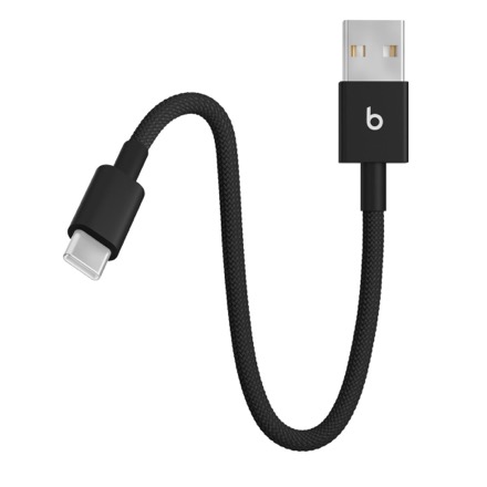 Apple Beats USB-A - USB-C 編み込み式充電ショートケーブル（20cm） - ボルトブラック